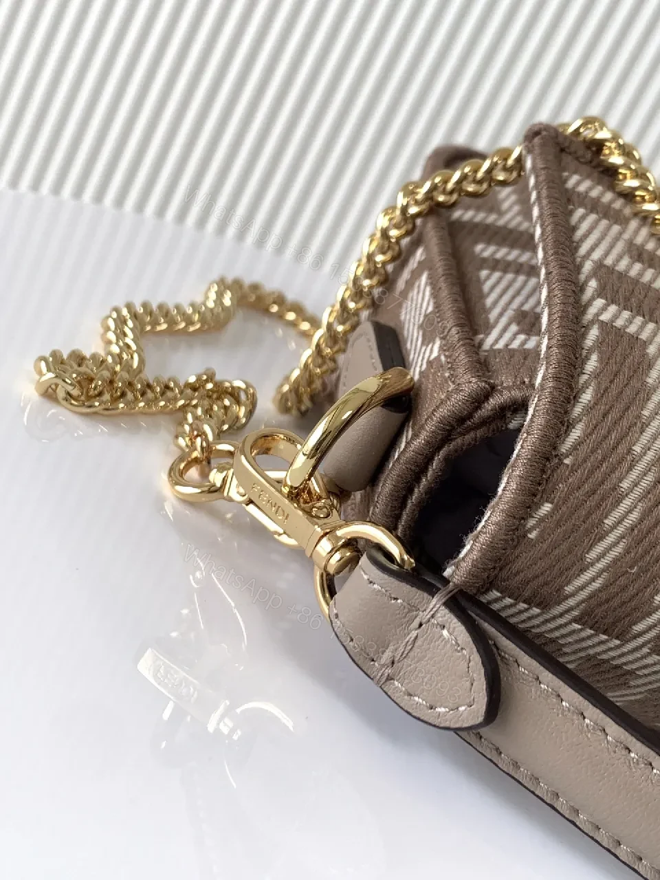 View 8 of Gold-Accented Monogram Crossbody Bag
