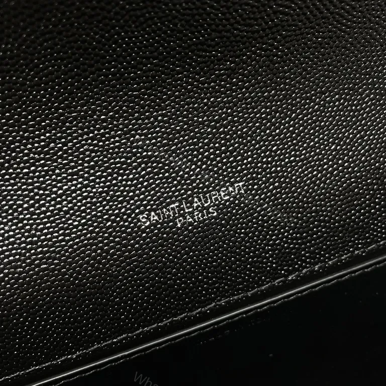 View 7 of Structured Black Leather Clutch with Chain Strap â€“ Day to Night