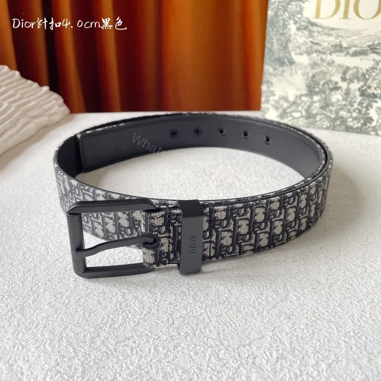 View 3 of Monochrome Jacquard Belt with Luxe Hardware