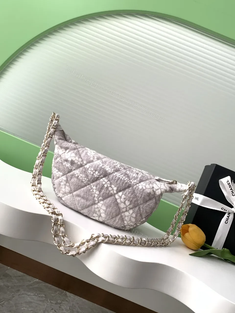 View 2 of Textured Quilted Flap Bag – Luxe Everyday Chain-Shoulder Bag