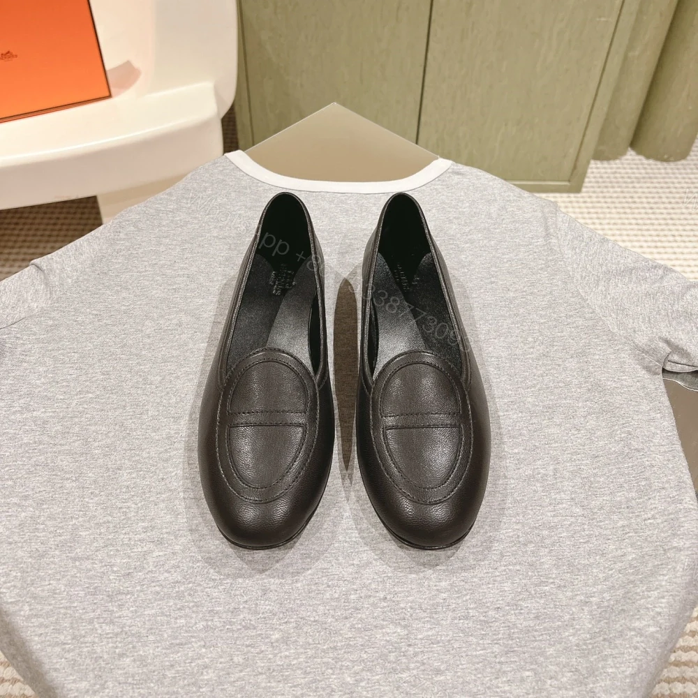 View 2 of 高仿Hermes*H242060Z02山羊皮套腳單鞋黑色免檢版