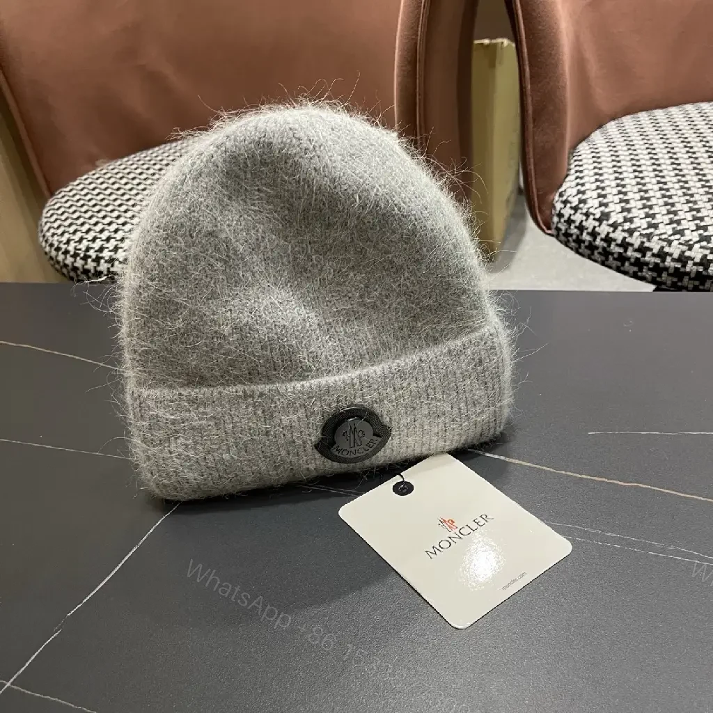 View 4 of Cozy Perimeter Beanie: Textured Knit, Subtle Emblem, Neutral Gray