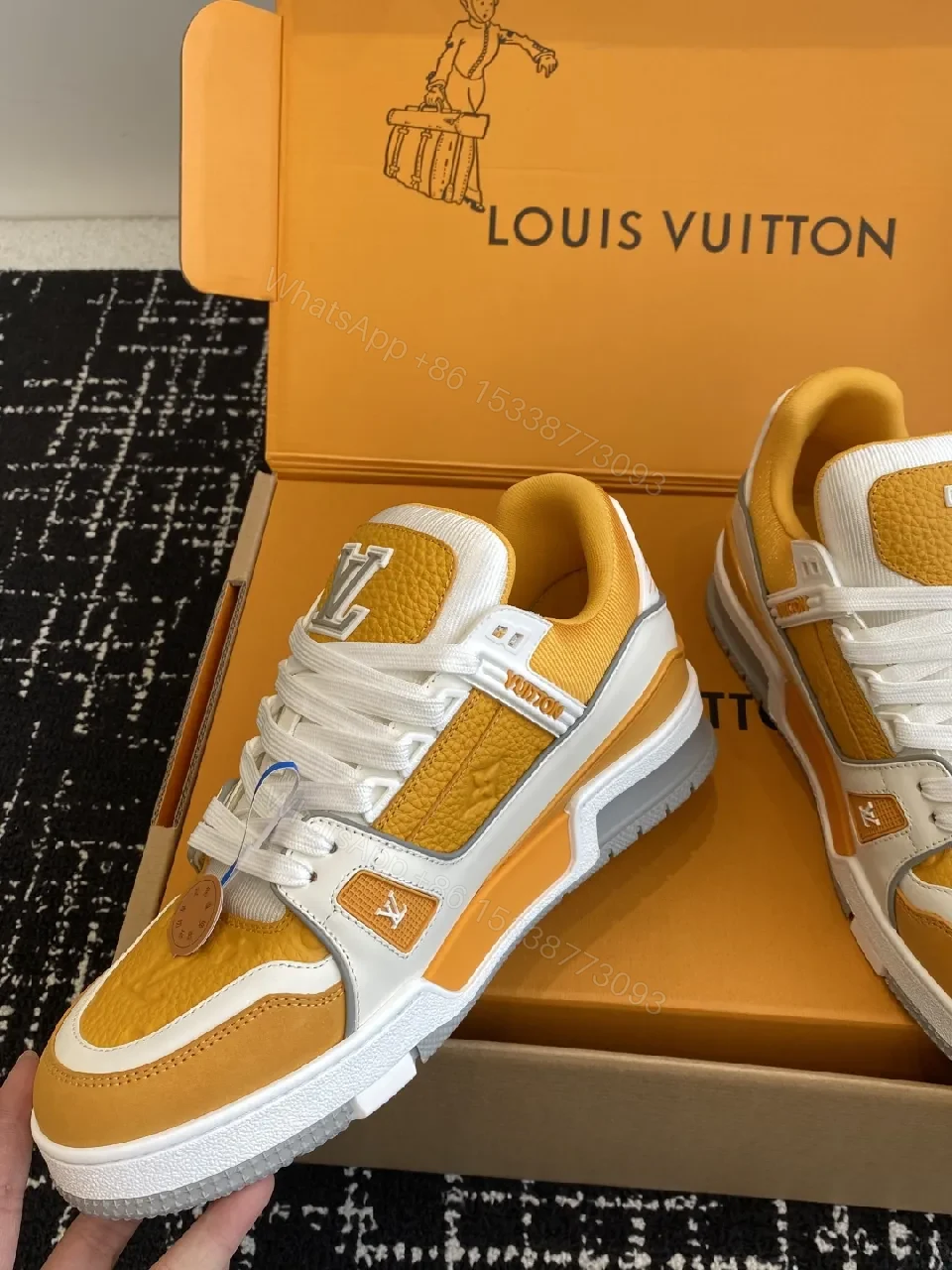View 6 of Amber Leather High-Top Sneakers: Luxe Street Style, All-Day Comfort