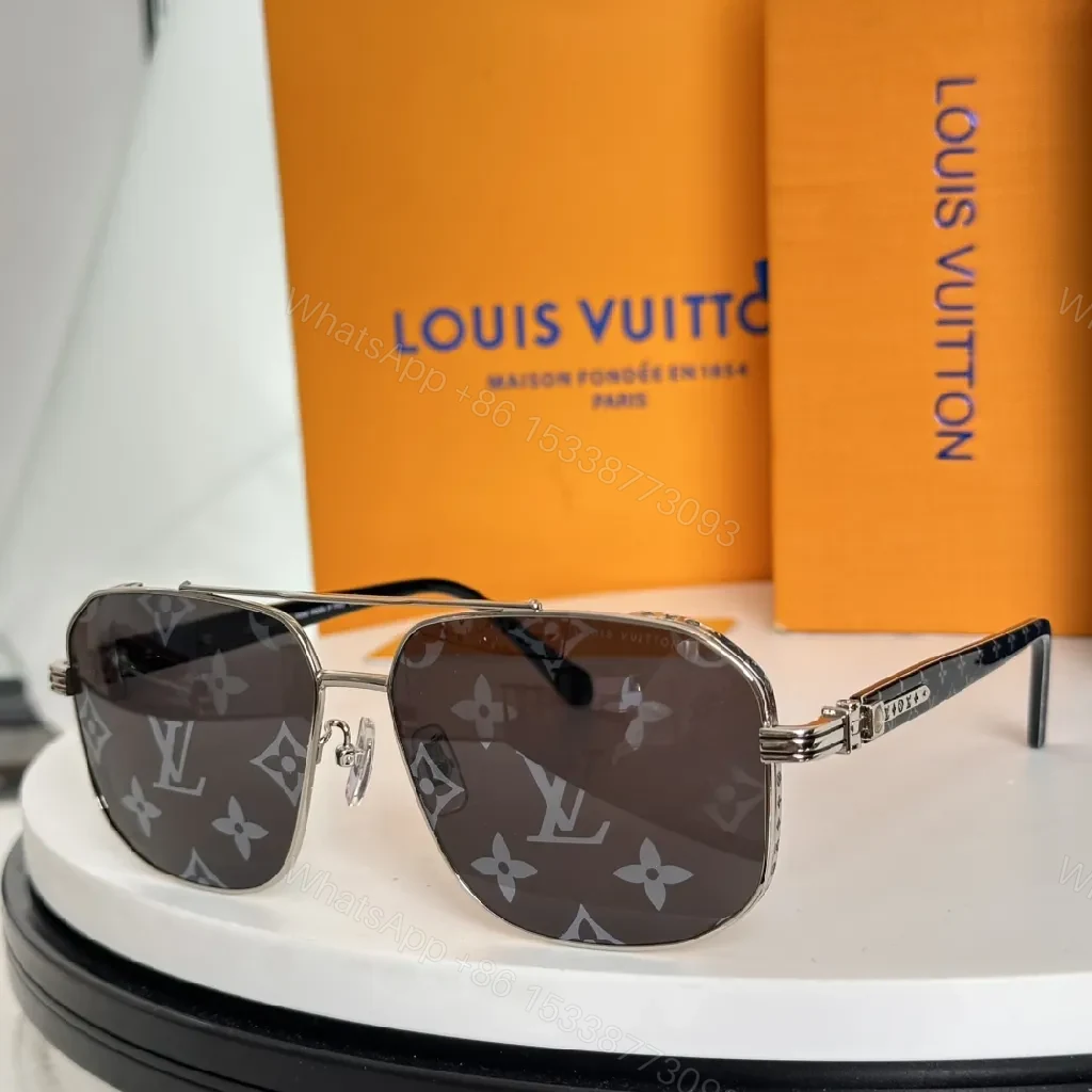 View 5 of Gold-Tone Monogram Luxe Sunglasses: Modern Comfort Delight