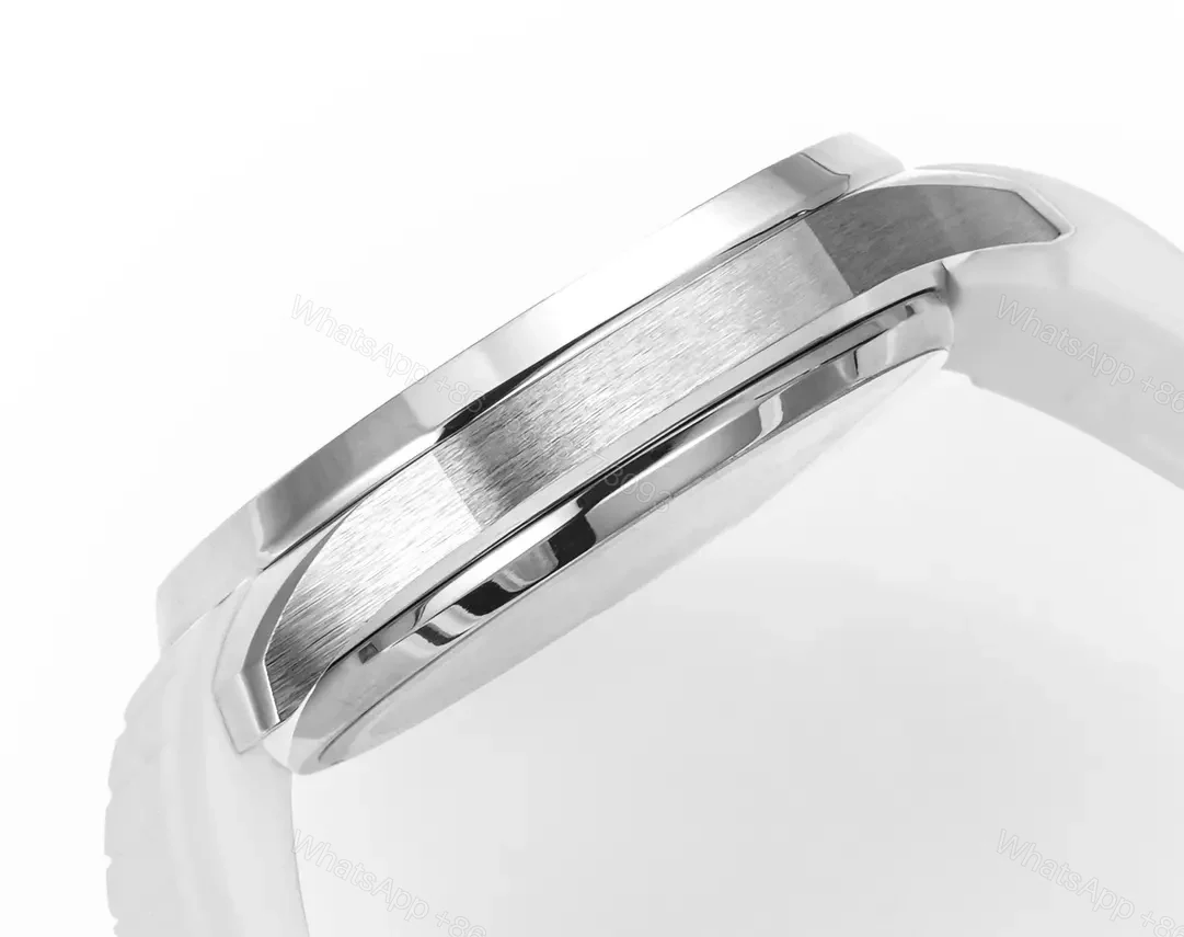 View 7 of Patek Philippe Aquanaut Luce 5268 Series White Dial with Diamond Bezel Stainless Steel and Satin Strap Modern Casual Elegant Style Watch