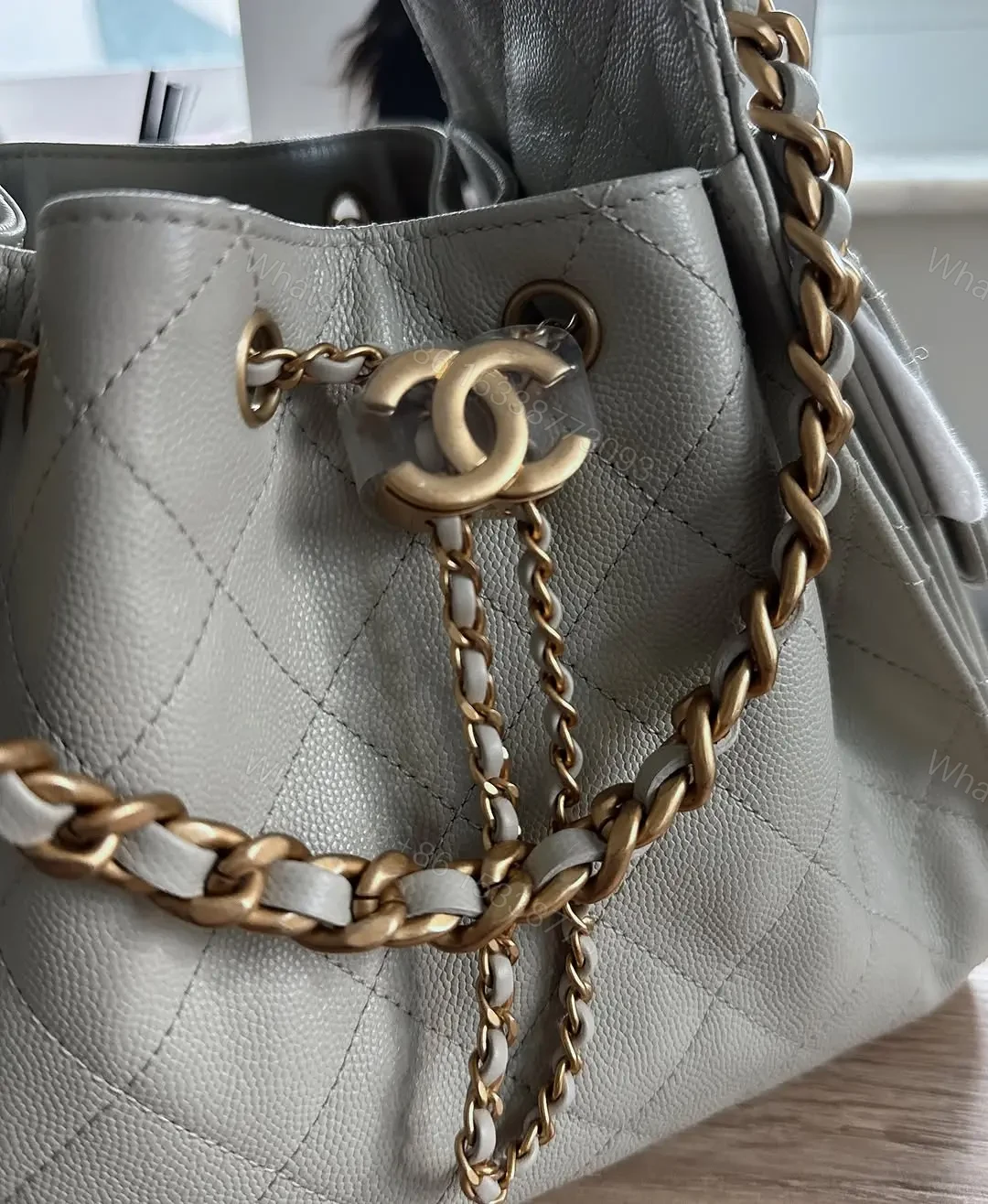 View 3 of Chanel Small 25 Grey with Gold Hardware