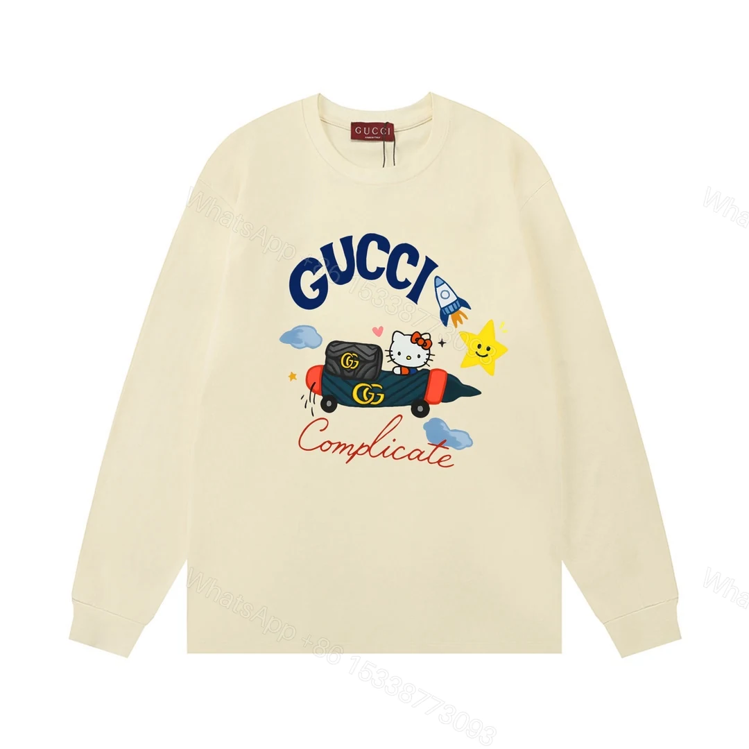 Gucci A貨長袖T恤 Hello Kitty火箭插畫 奶油白限定版 — view 1