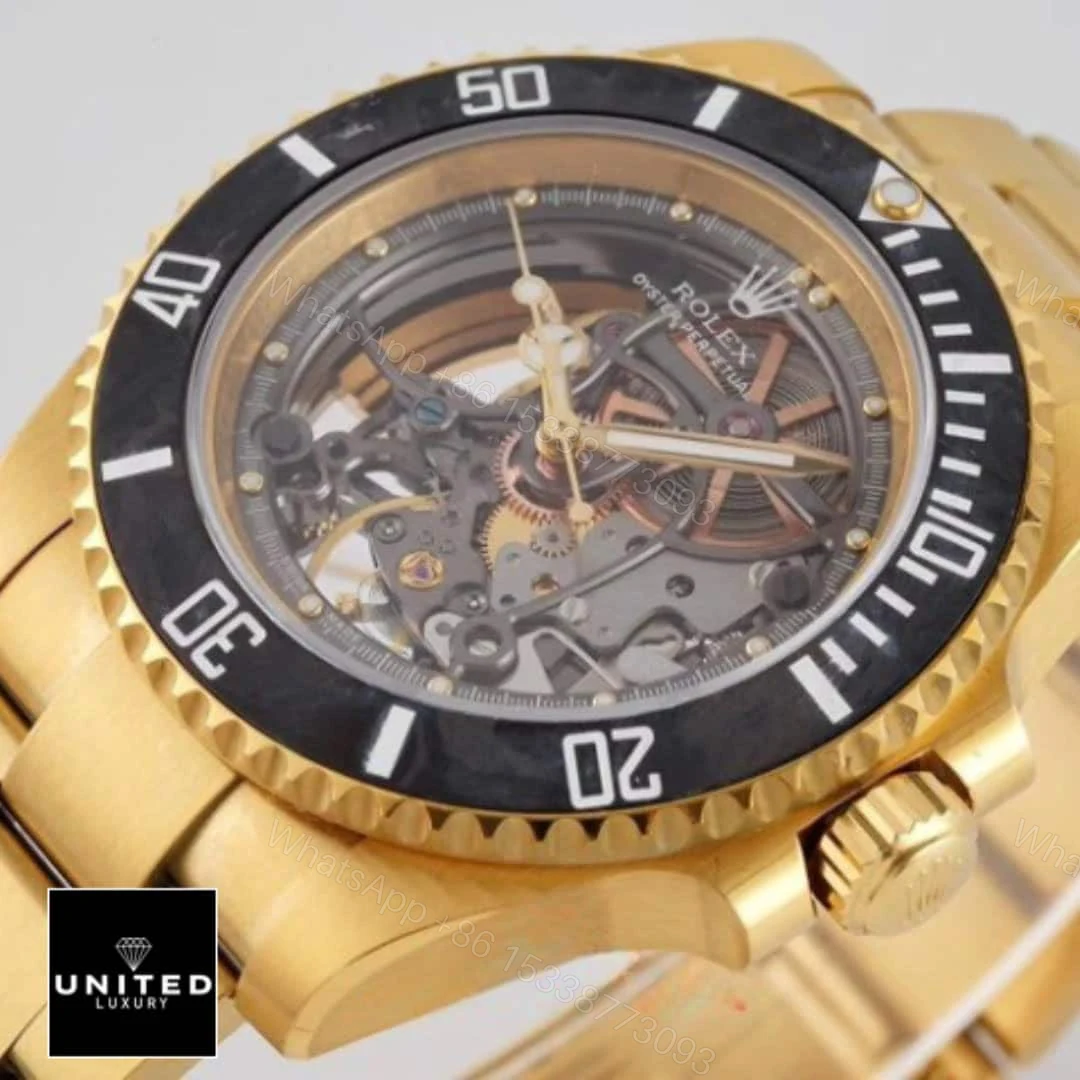 View 7 of Rolex Oyster Skeleton Gold 114200 Replica