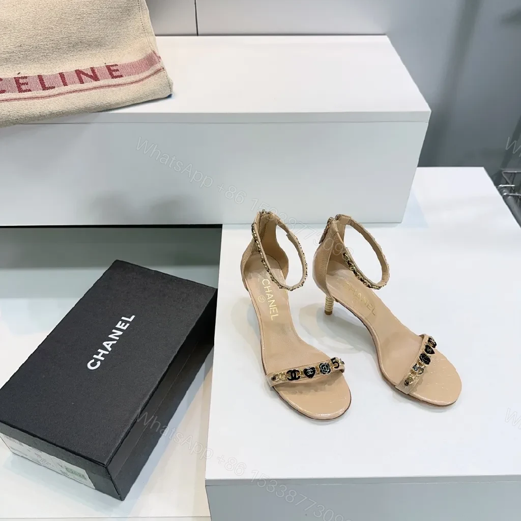 Nude Patent Heels with Crystal Ankle-Strap Embellishments — view 1