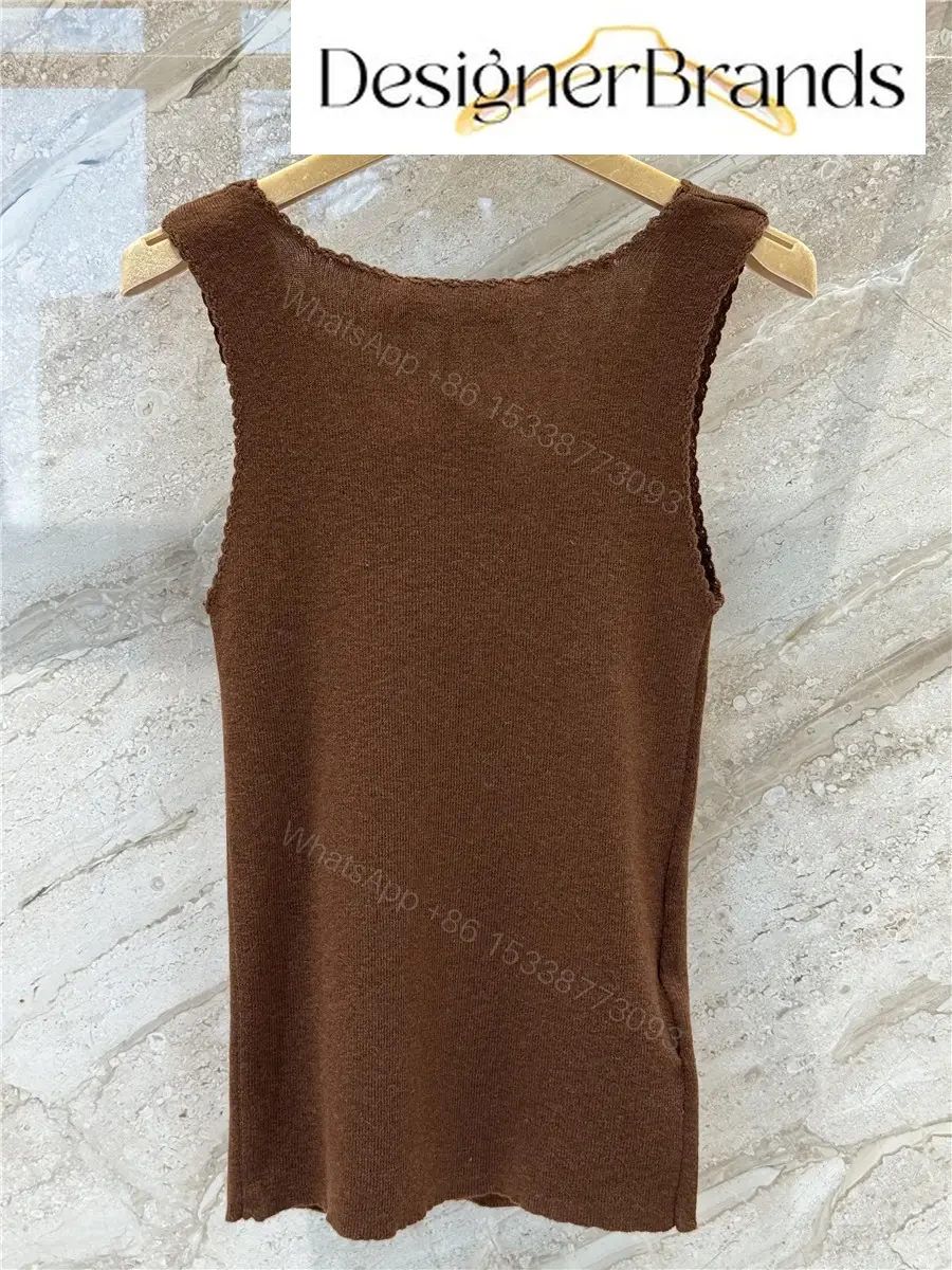 View 8 of Miu Miu Lace-Trimmed Ruffle-Detail Knitted Vest