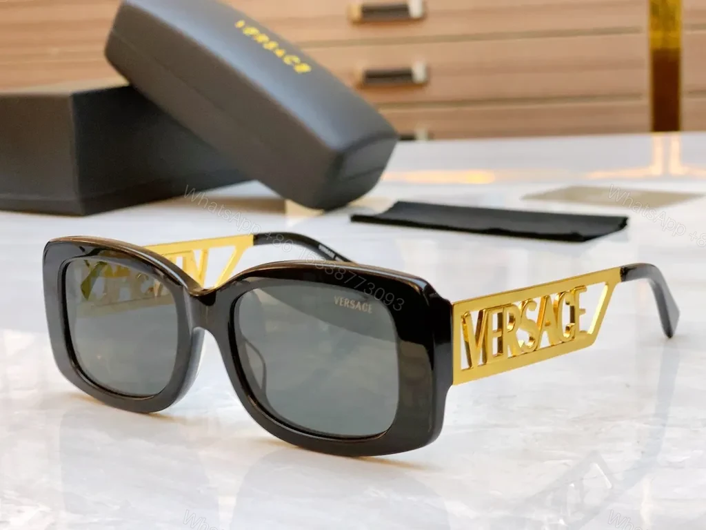 View 6 of Blue Acetate Sculpted Frame Sunglasses - Premium Logo, UV400 Lenses