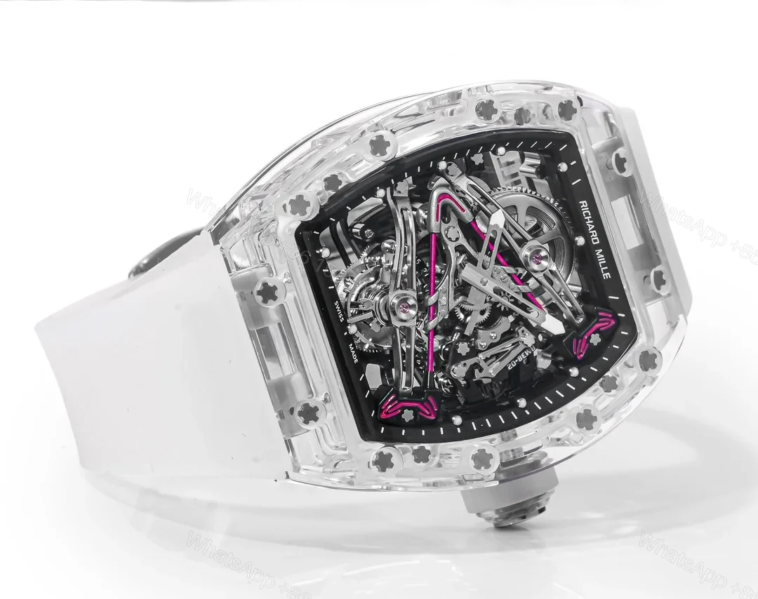 View 2 of Richard Mille RM38-02 Crystal White Skeleton Tourbillon Watch RM38-CR-WH