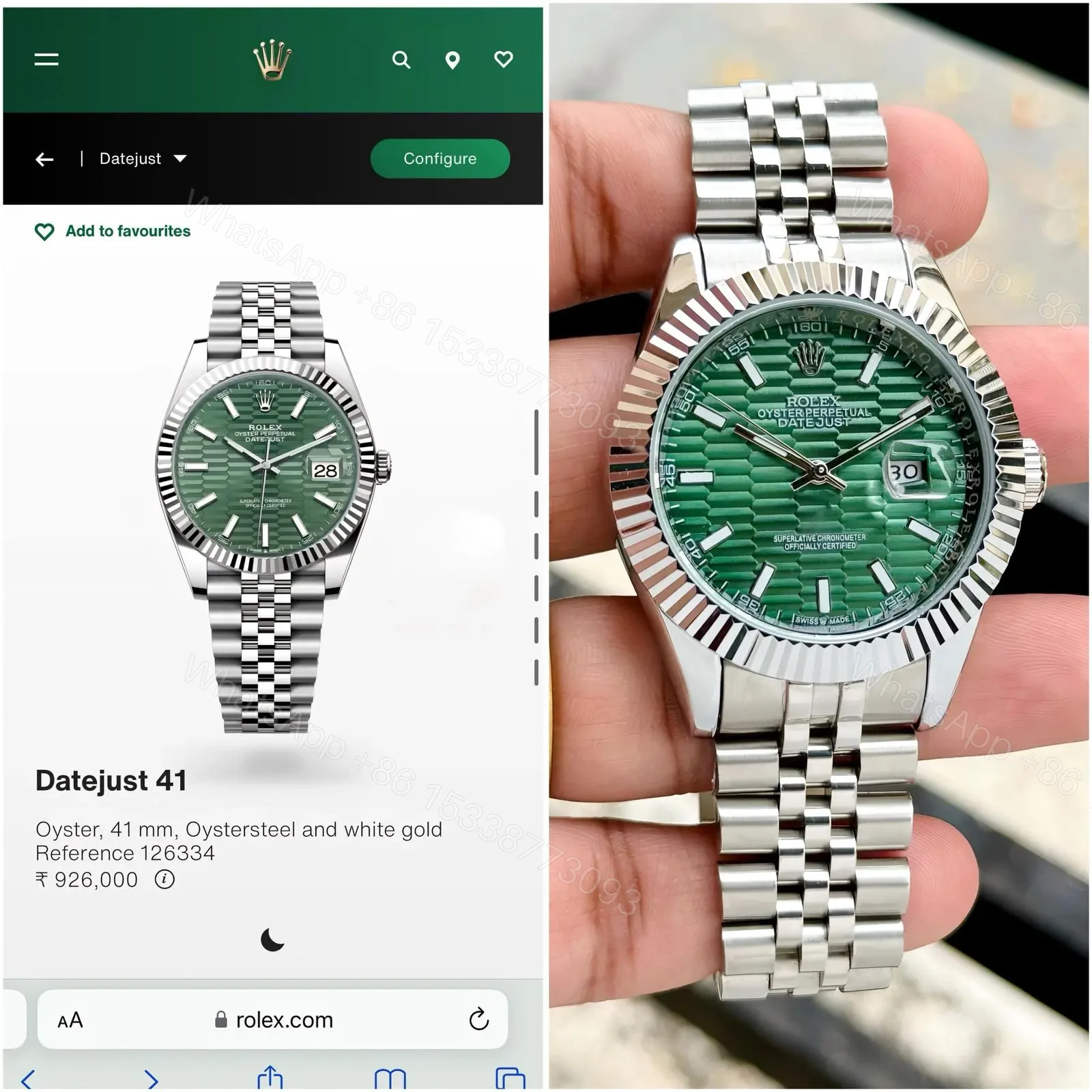 Rolex Green Motif Face Dial — view 1