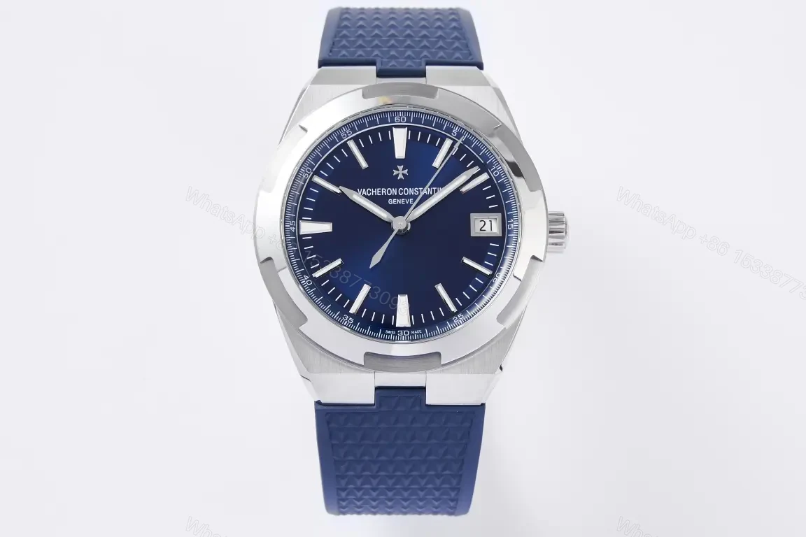 8F Factory Vacheron Constantin Overseas 4500V Series – Blue Dial Stainless Steel Watch with Blue Rubber Strap, 41mm — view 1