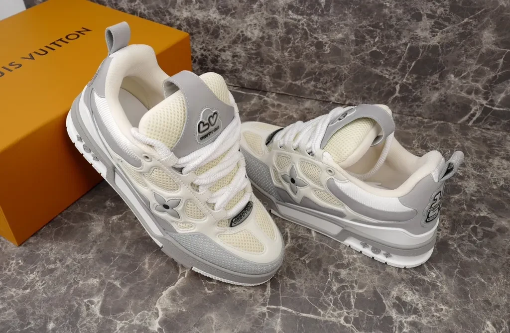 View 3 of Lux LV-Influenced High-Top Sneakers with Cushioned Comfort