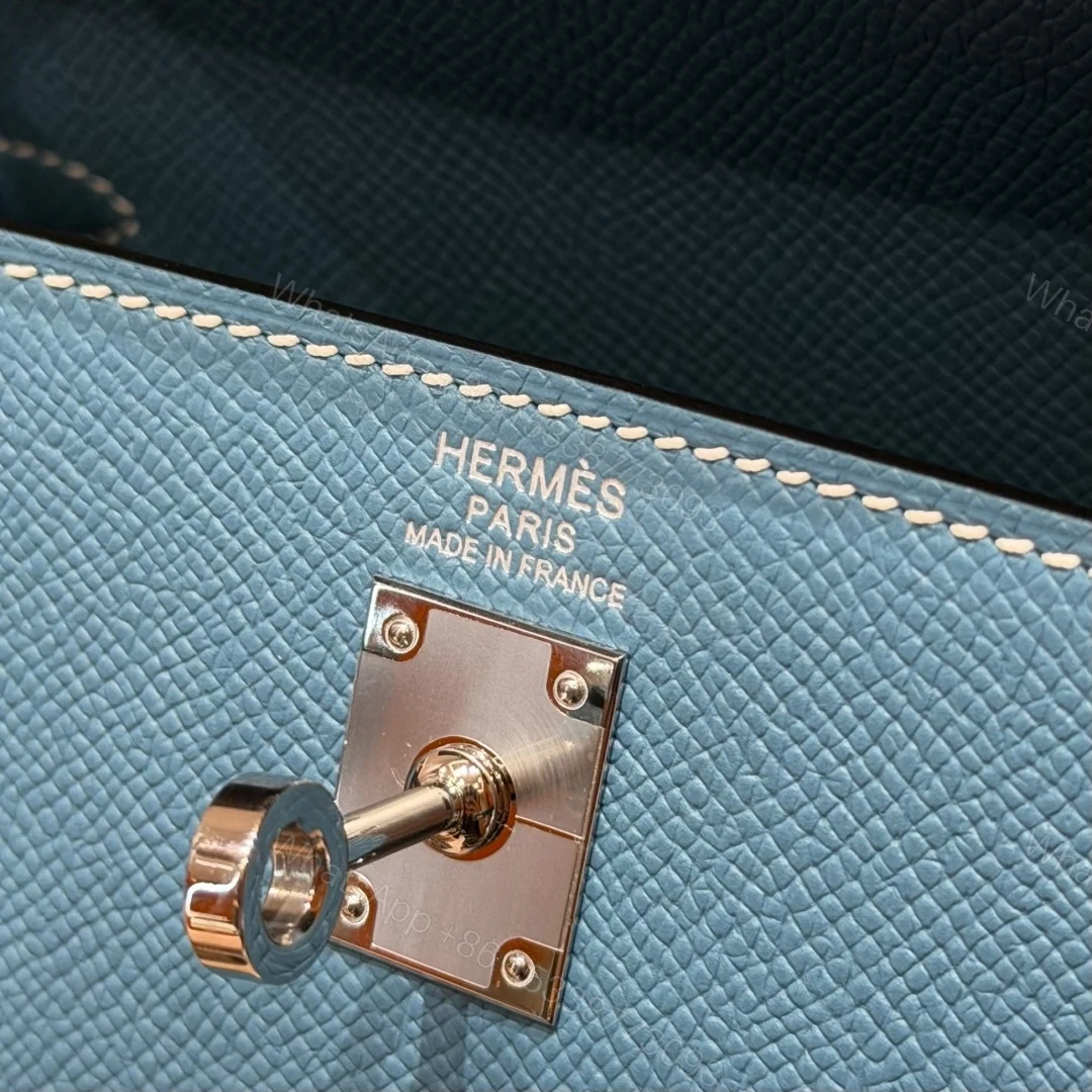 View 10 of 高仿Hermes*Kelly25系列H043110EP7C牛仔藍銀扣牛皮純手工