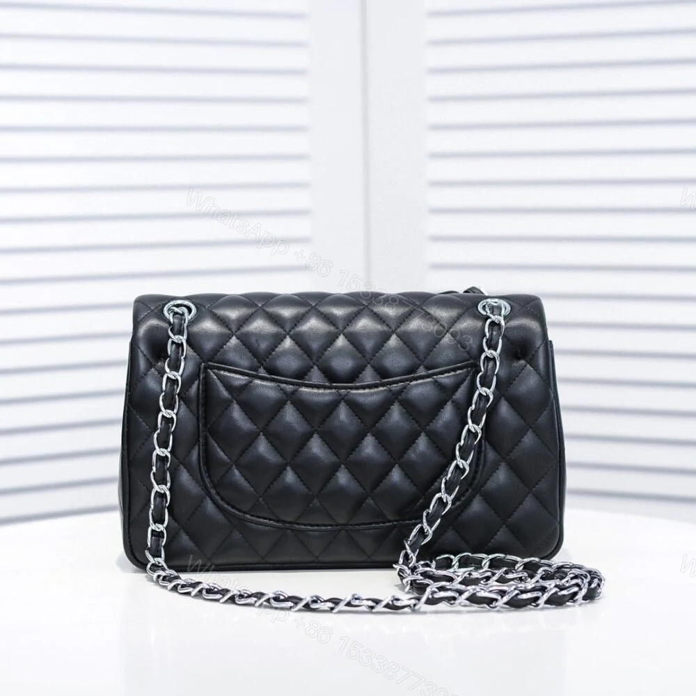 View 6 of Chanel Small Classic Flap Bag Black With Silver Hardware 25Cm