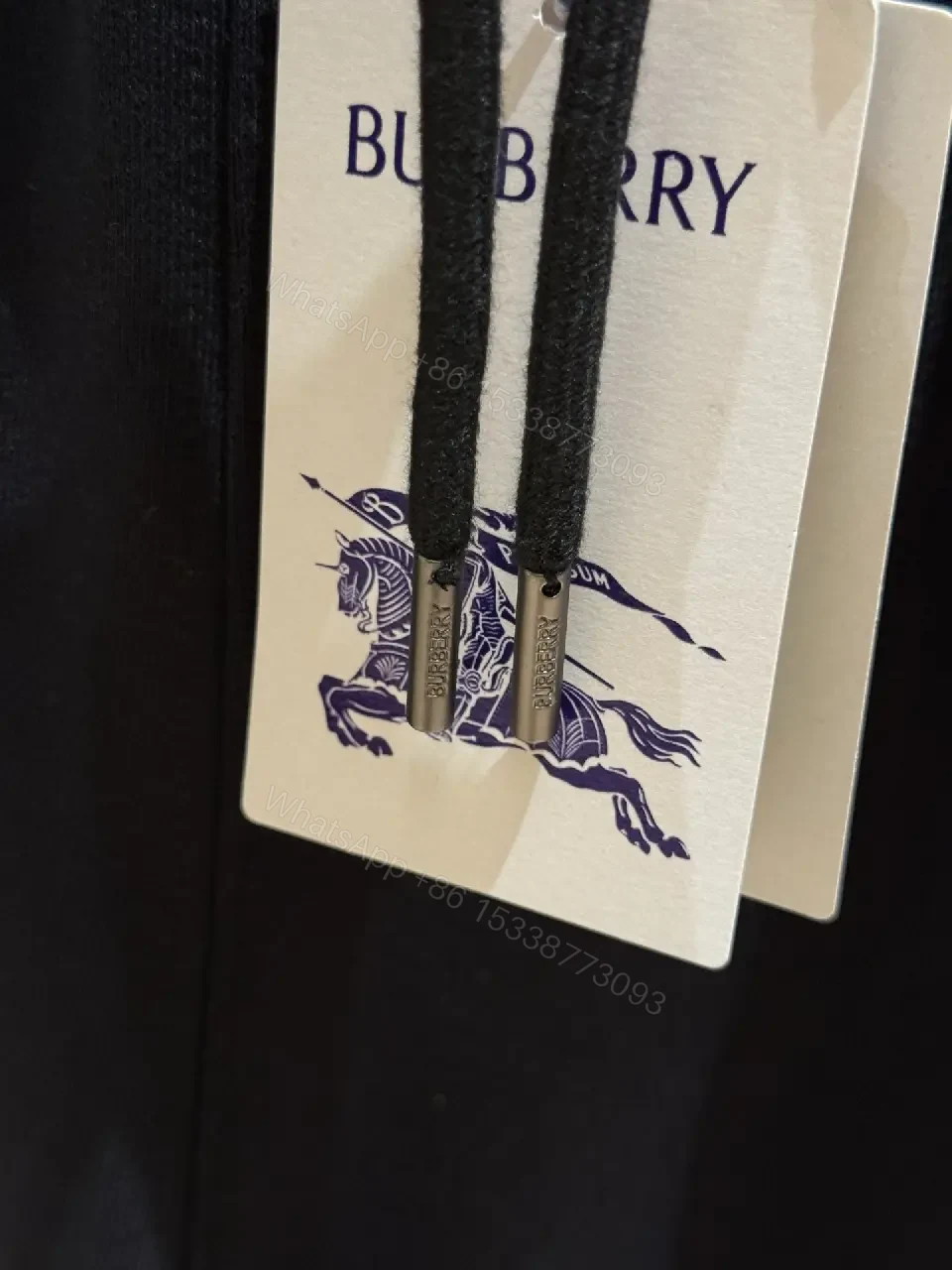 View 4 of Black Cotton Sweatshorts Burberry Logo