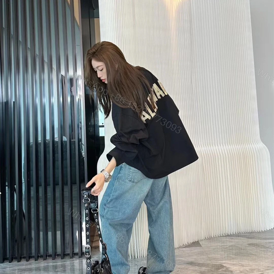 View 11 of 高仿Balenciaga*FW24系列663030背後字母襯衫黑色