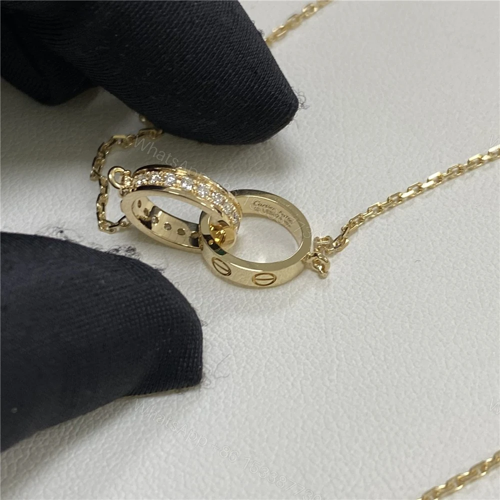 View 5 of Cartier Baby Love Necklace Pave Diamonds B7013800