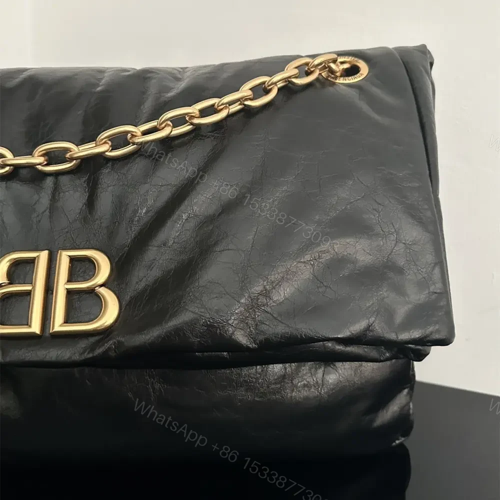 View 4 of 高仿Balenciaga*Monaco系列新款單肩包黑金L