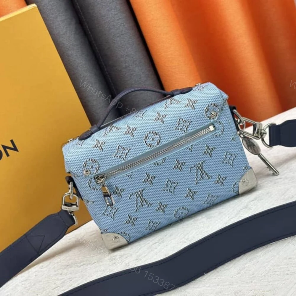 View 5 of Louis Vuitton Soul Trunk Box Bag Blue 19Cm M15035