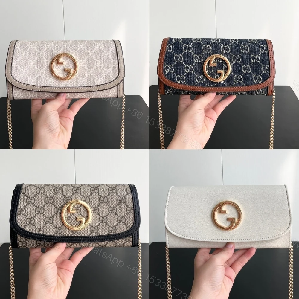 View 3 of Gucci Blondie Continental Chain Wallet White ‎‎21Cm 725215 UXX0G 9022