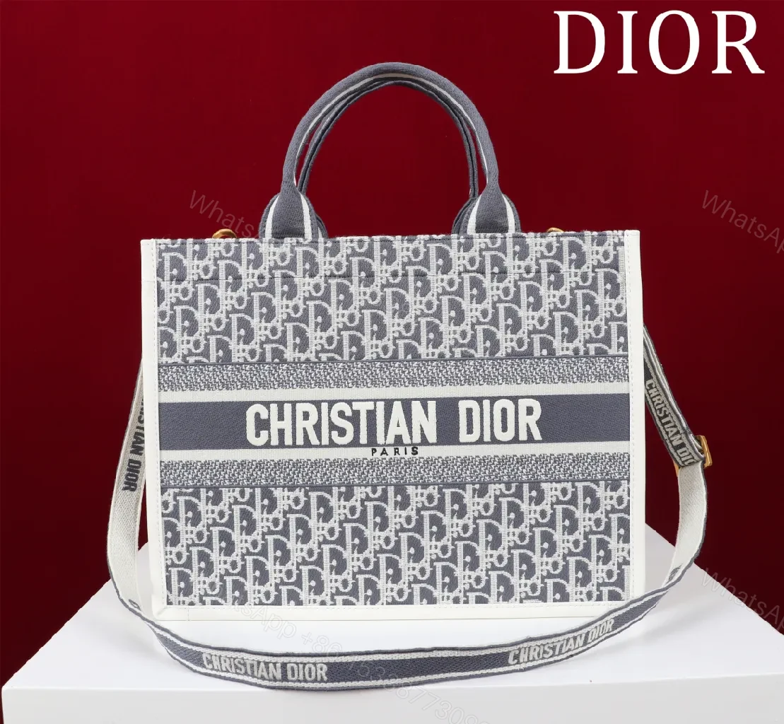 Grey Monogram Tote: Structured, Iconic Dior-Inspired Luxury Bag — view 1