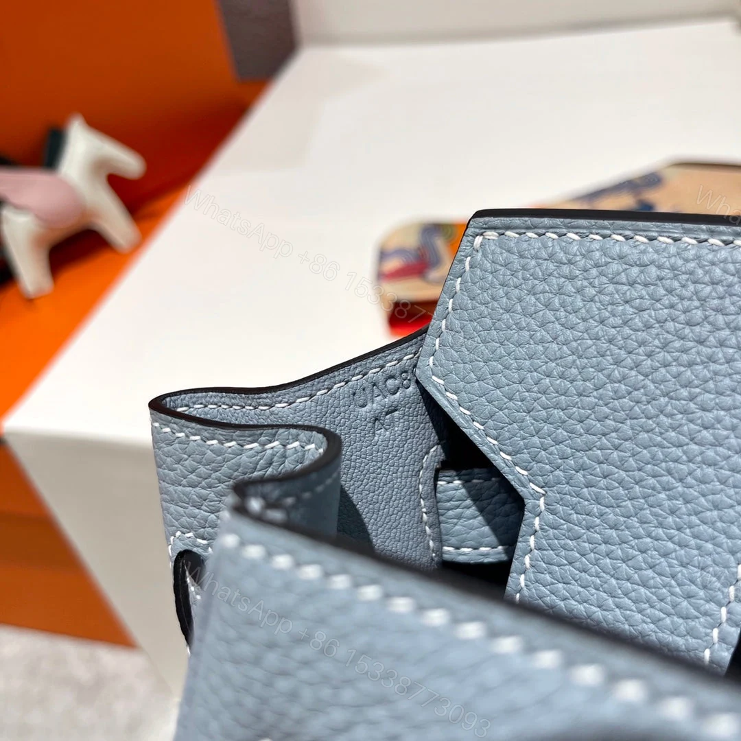 View 7 of HERMES BIRKIN 30CM CLOUD BLUE TOGO LEATHER SILVER HARDWARE