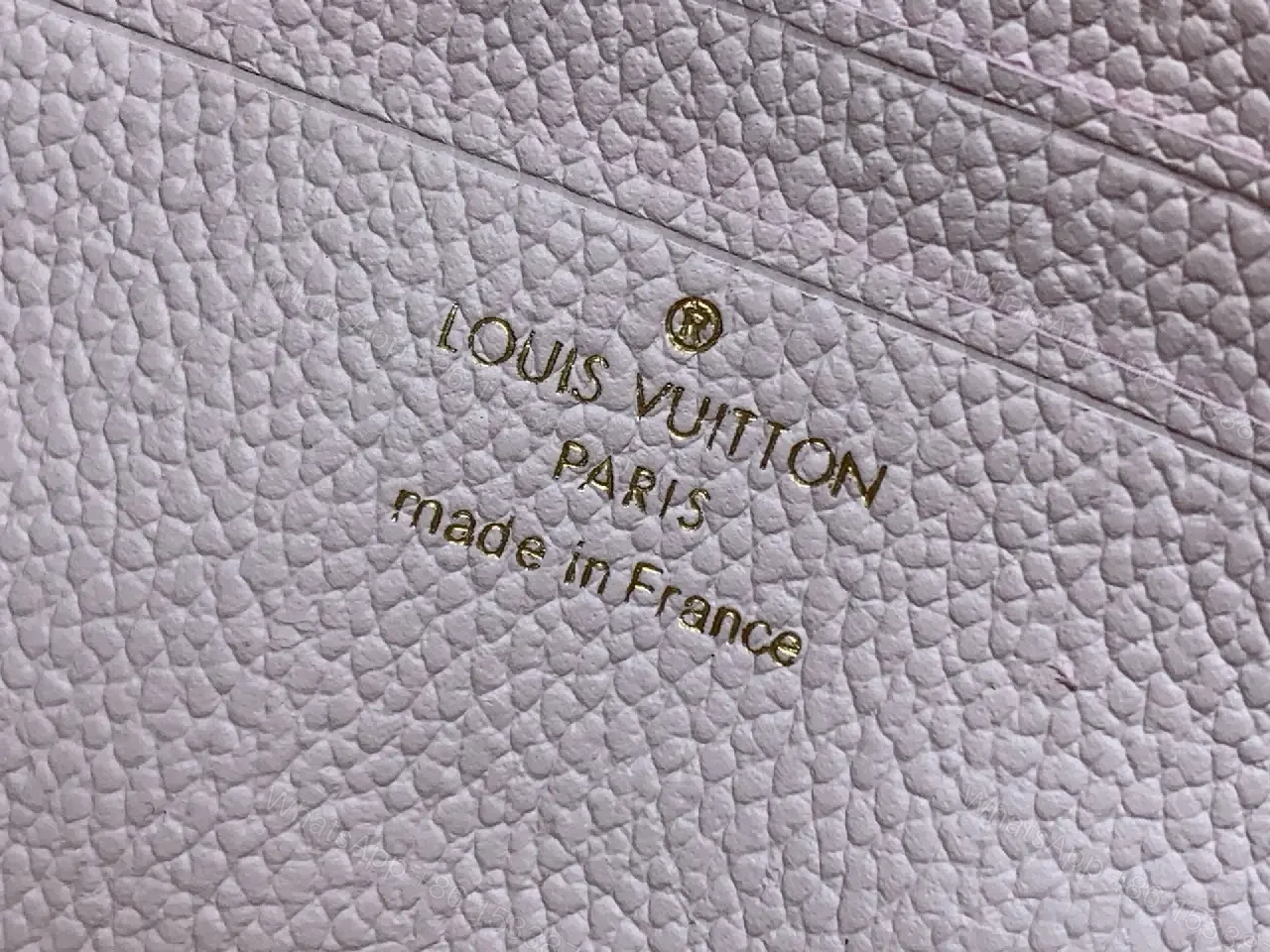 View 3 of Light Pink Pebbled Leather Shoulder Bag with LV Monogram Pattern