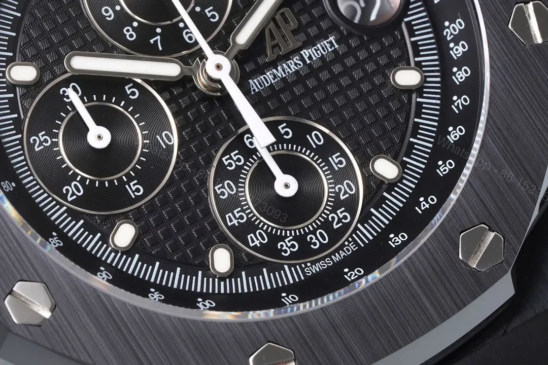 View 5 of JF Factory Audemars Piguet Royal Oak Offshore Black Stainless Steel Bracelet Watch with Exclusive 4404 Chronograph Movement