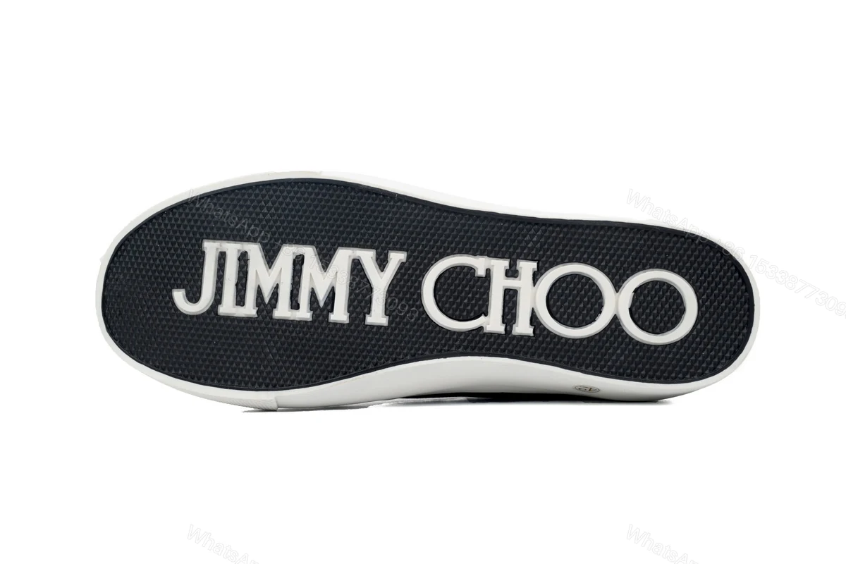 View 4 of Jimmy Choo Palma Maxi Black and Latte Canvas Platform Trainers PALMAMAXIFCYE013921
