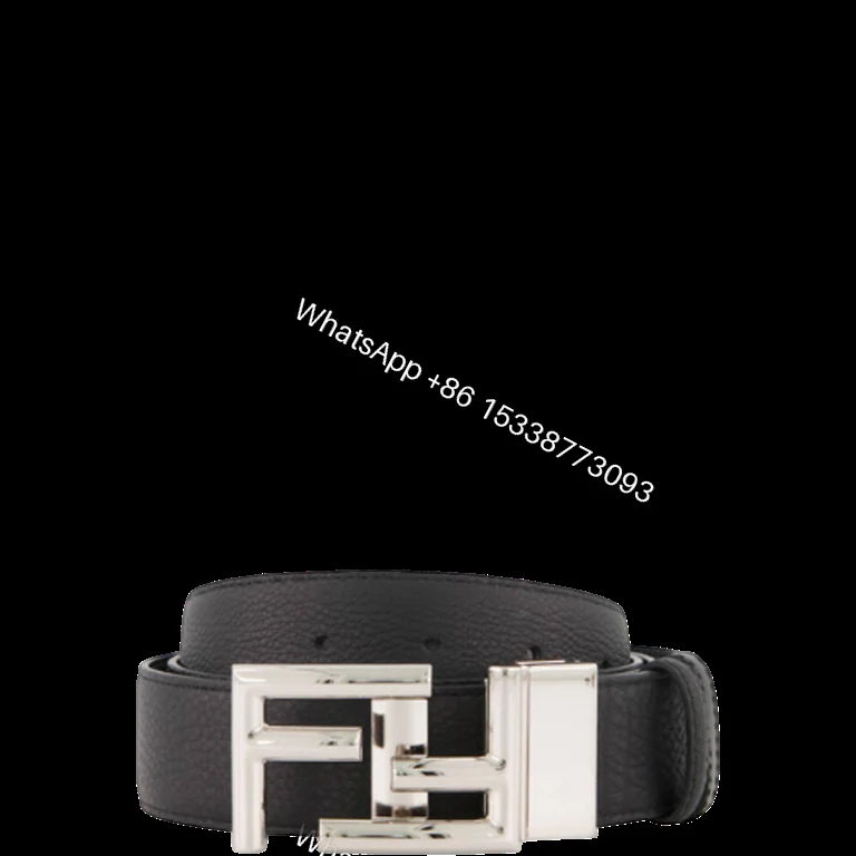 FENDI’S BLACK LEATHER BELT WITH FENDI SILOUIS VUITTONER BUCKLE 40MM — view 1