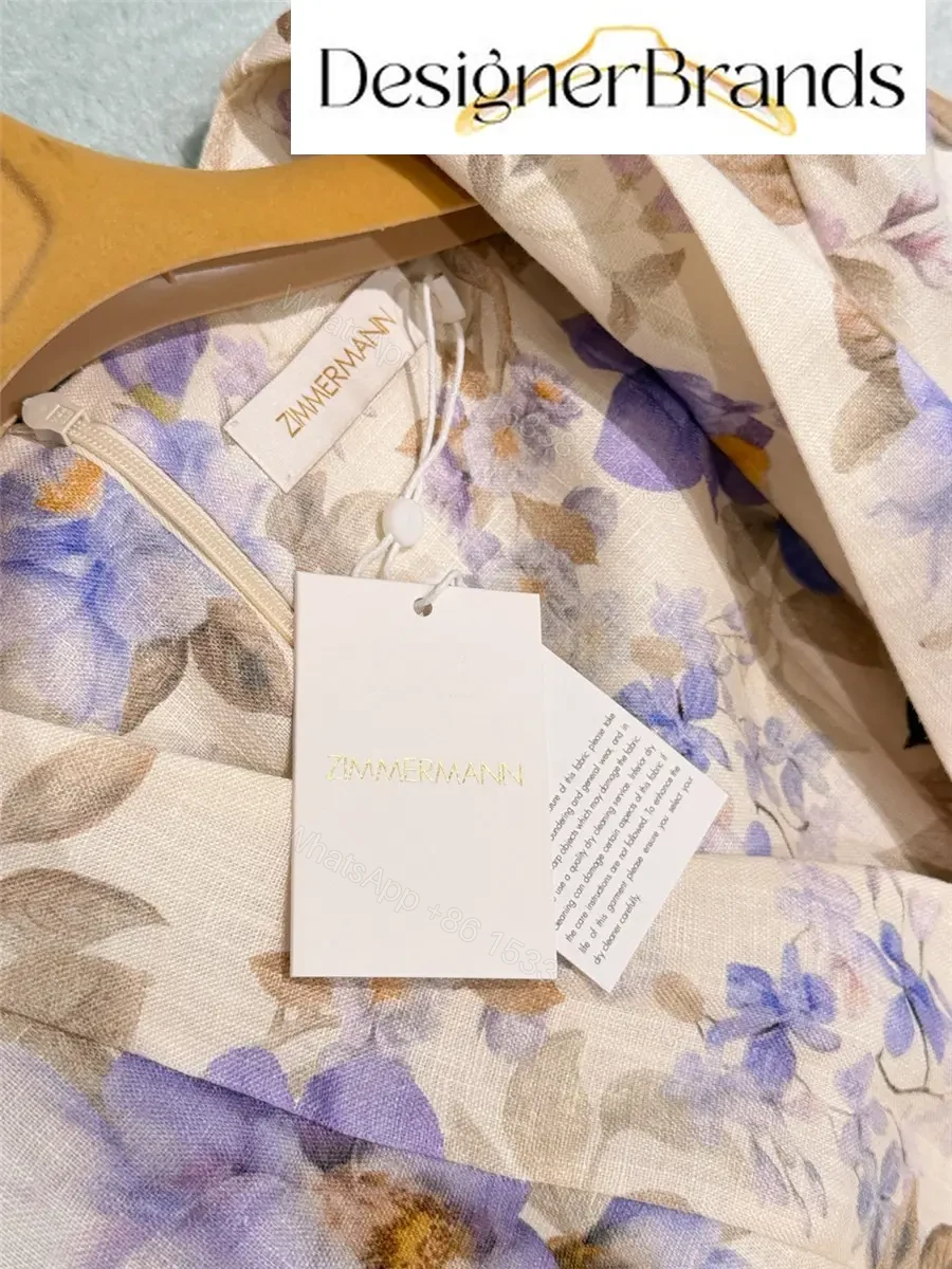 View 9 of Zimmermann Luna Printed Linen Mini Dress