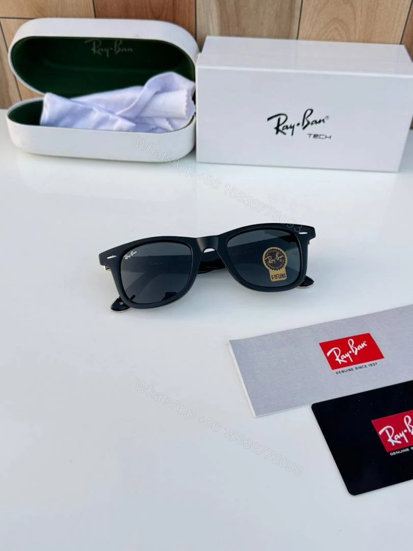 View 2 of First Copy RayBan 2157 Black Silver Sunglasses