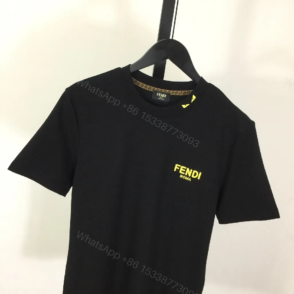 View 7 of Black Cotton T-Shirt + Minimalist Logo + Modern Crew Neck + Subtle Luxe Detail + T-Shirt