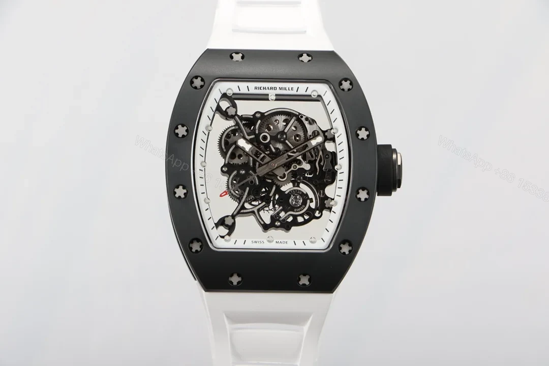 Richard Mille RM055 Ceramic Watch White Black Ceramic Automatic Mechanical Luxury Sports Edition RM055-CER-2T — view 1