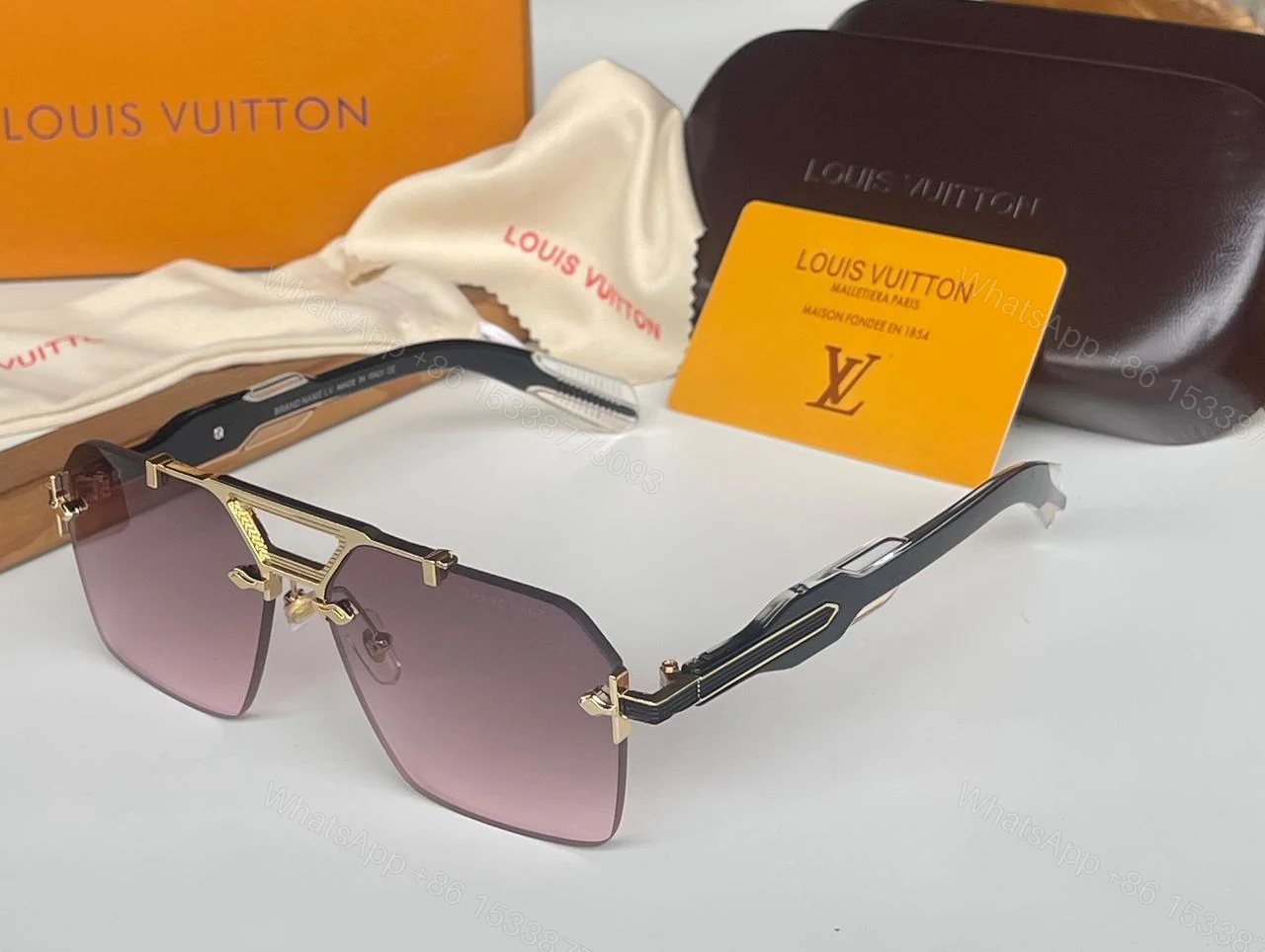 Louis Vuitton Rimless Shield Black-Gold Sunglasses — view 1