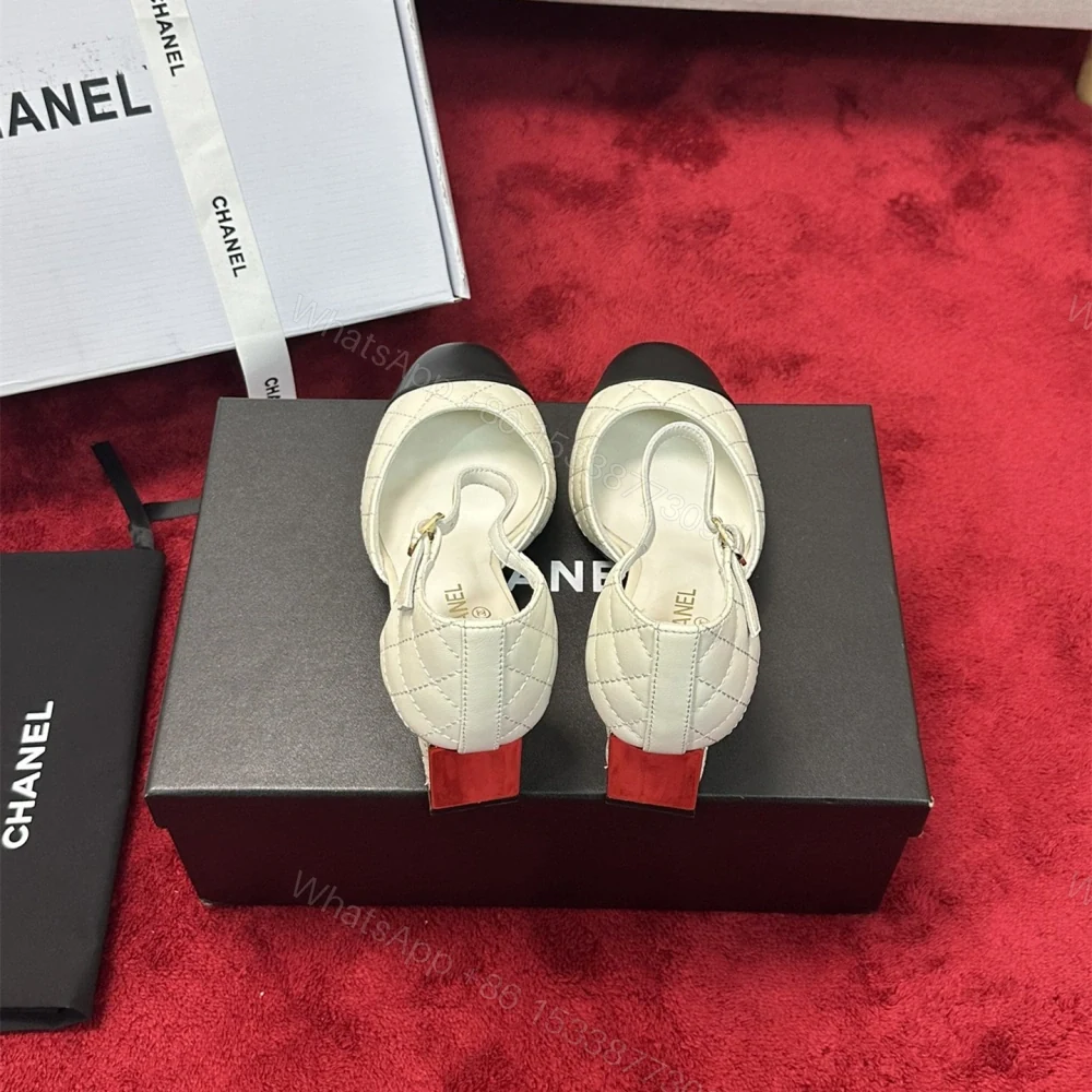 View 3 of 高仿Chanel*G38441C露邊高跟單鞋小牛皮白色4.5CM免檢版