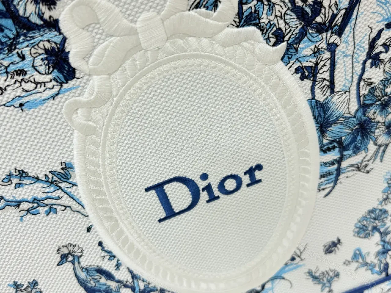 View 5 of Blue Ivory Toile de Jouy Structured Tote - Luxe Everyday Tote