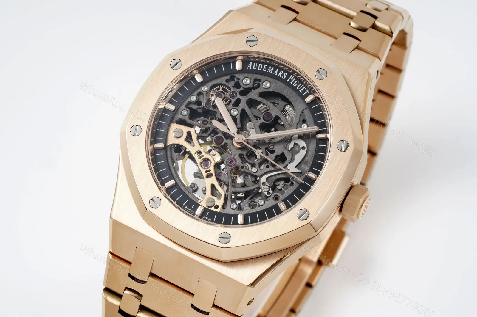View 3 of KZ Factory Audemars Piguet Royal Oak Offshore 15407ST.OO.1220ST.01 Men’s Mechanical Watch – Rose Gold, 41mm, Skeleton Dial, Calibre 3132