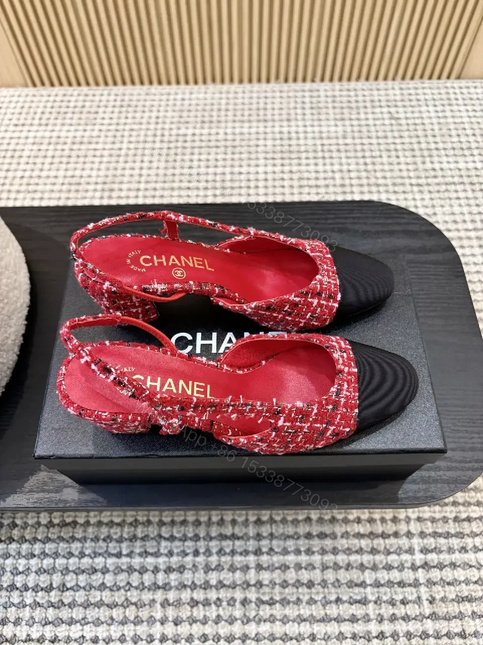 View 10 of Red Tweed Slingbacks: Modern Luxe, Comfortable Heels