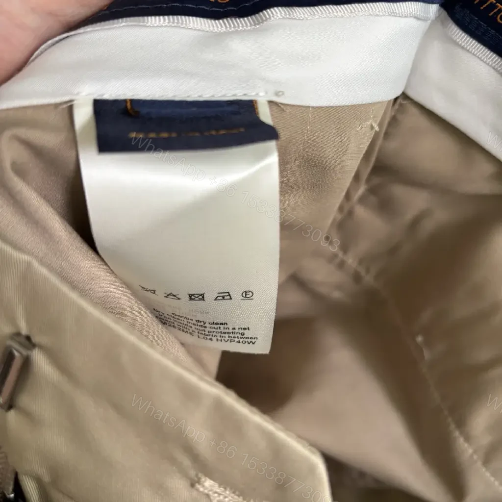 View 2 of Beige Cargo Pants with LV Monogram Patch