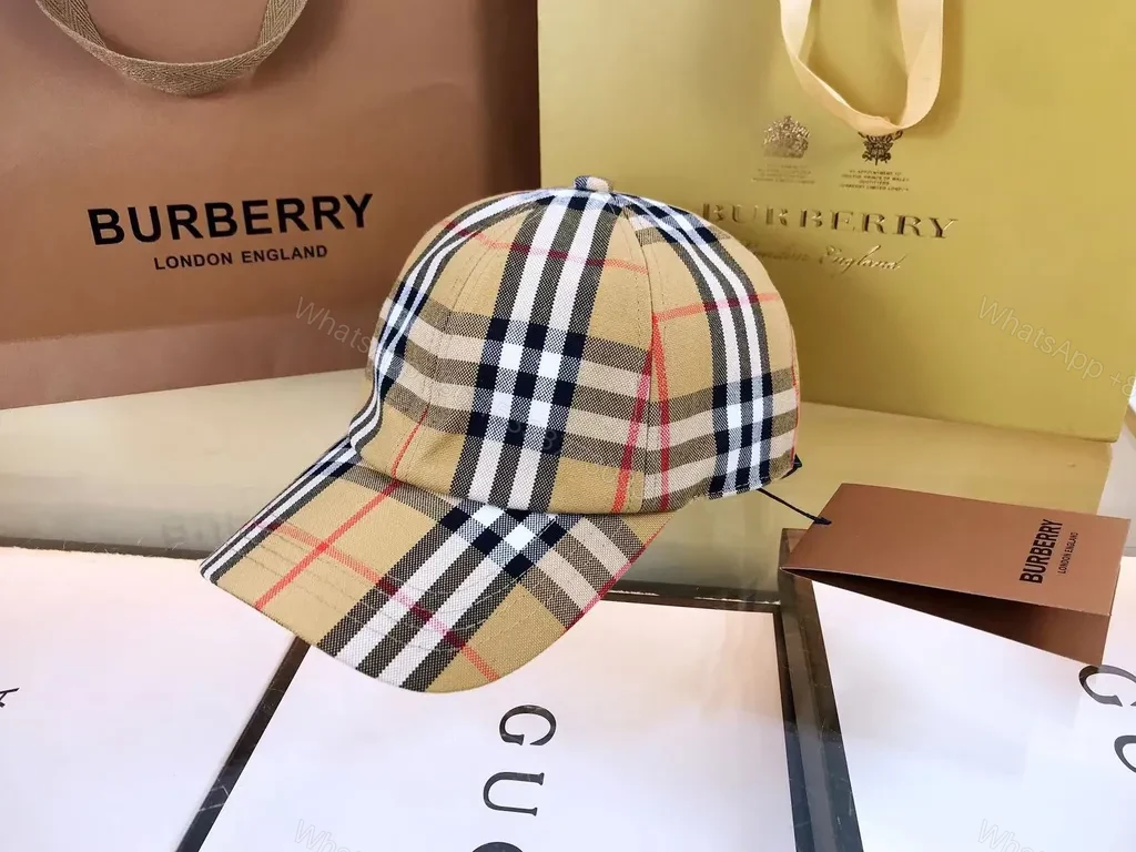 View 5 of Chic Plaid Cap: Premium Cotton, Burberry-Inspired Luxury Cap