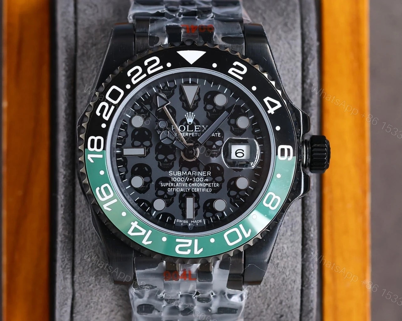 View 7 of Rolex Oyster Gmt-Master Ii Watch Black Skull Pattern 40Mm