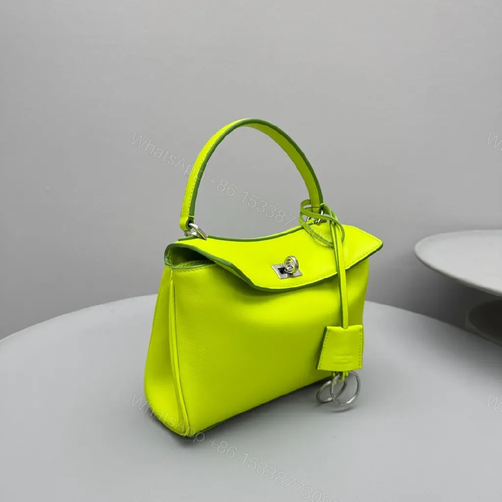 View 6 of Neon Lime Leather Mini Bag – Luxe, Versatile, Compact