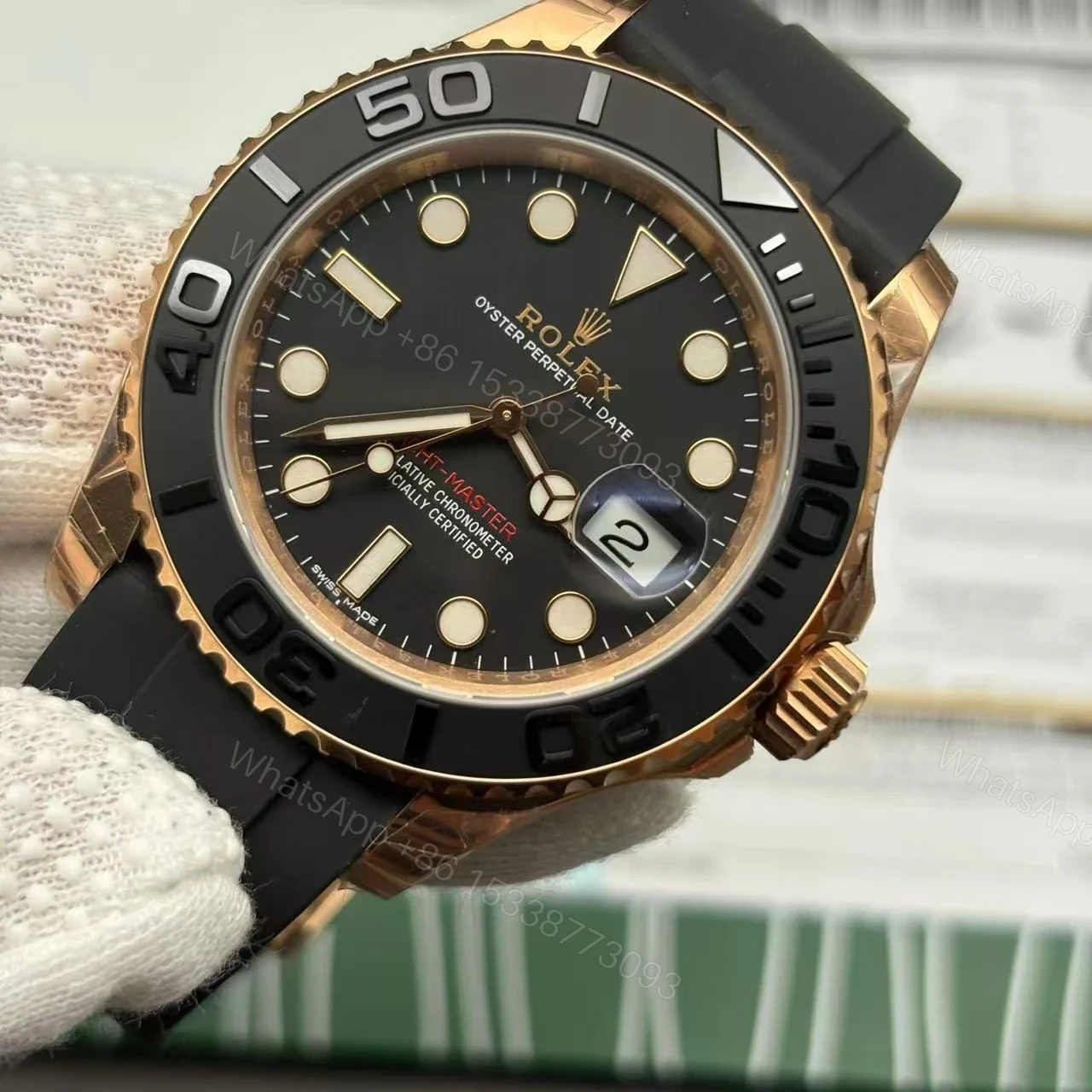 View 2 of Replica Yacht master Watch 1 – Rose Gold Swiss Made Clone