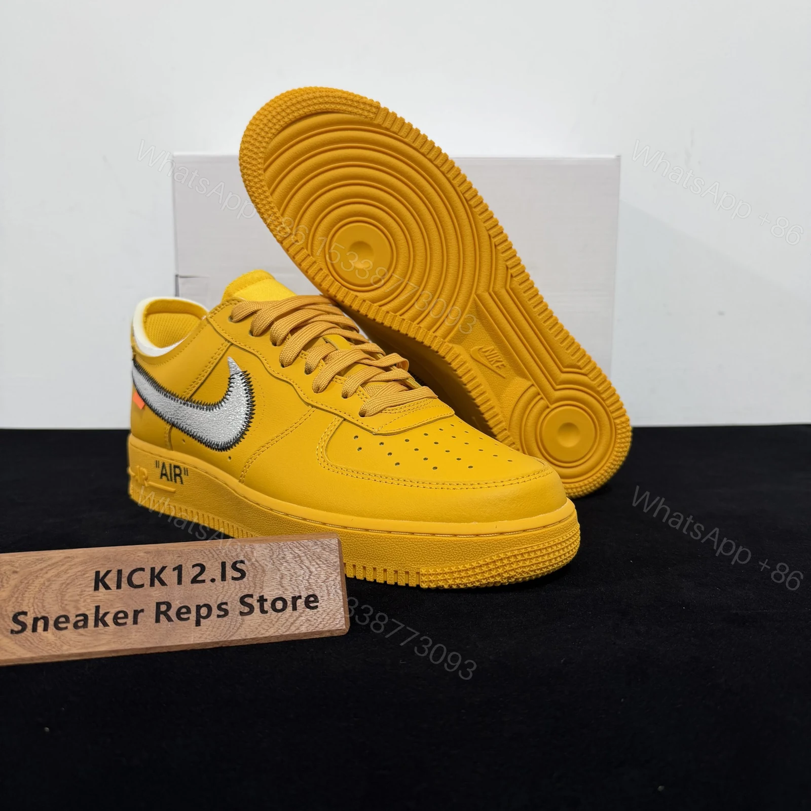 View 3 of Off-White × Nike Air Force 1 Low University Glod Reps