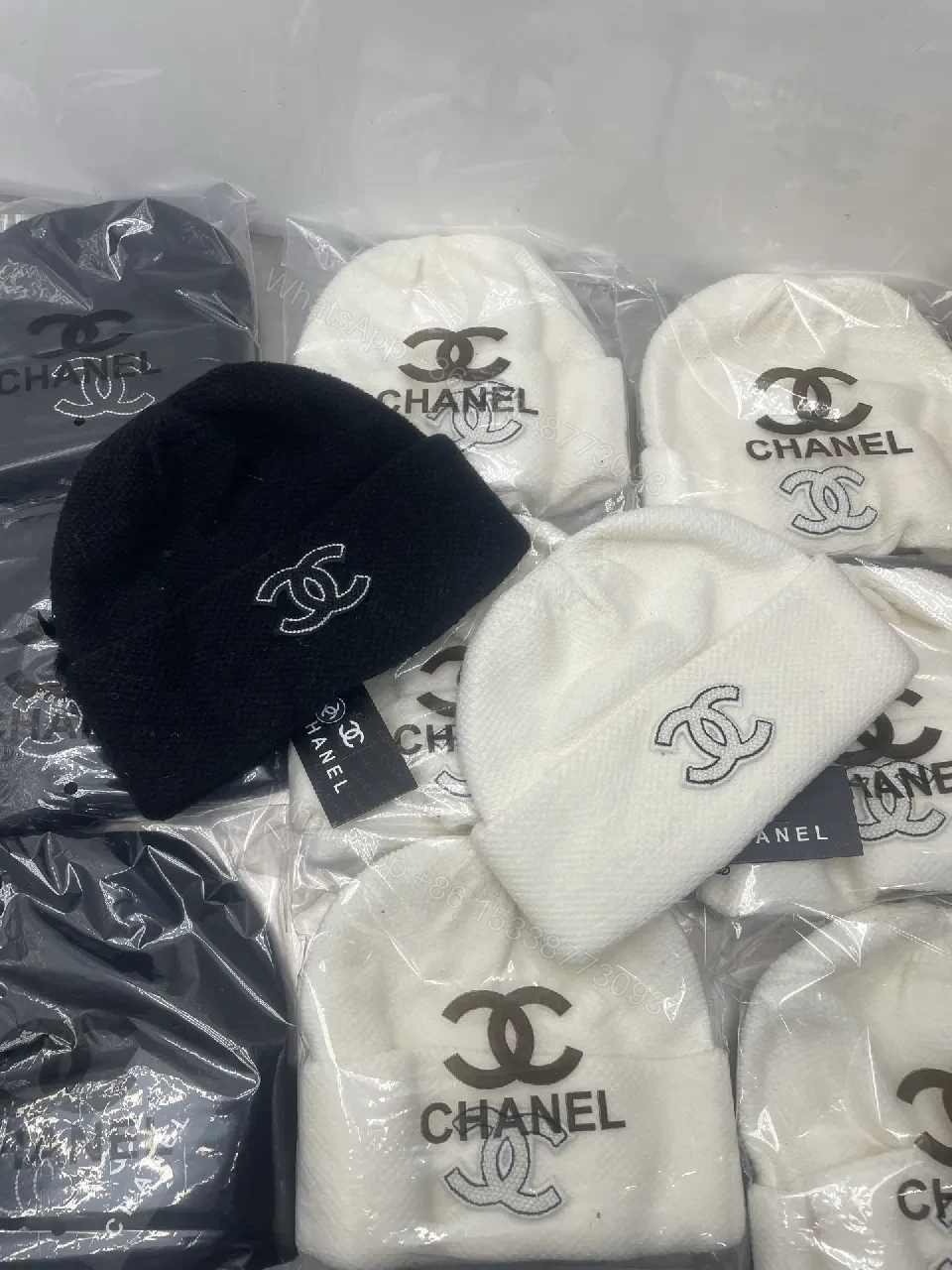 Black Knit Beanie - Luxury Logo, All-Season Comfort — view 1