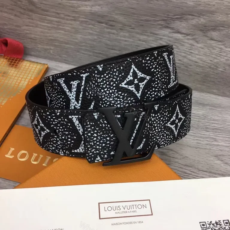 View 2 of Louis Vuitton Monogram Textured Belt - Signature Hardware